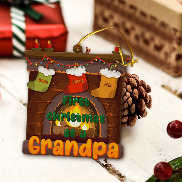 Personalized Family Christmas Ornament, Family Name, Wood Burning Stoves , Christmas Shape Ornament 2 Sides