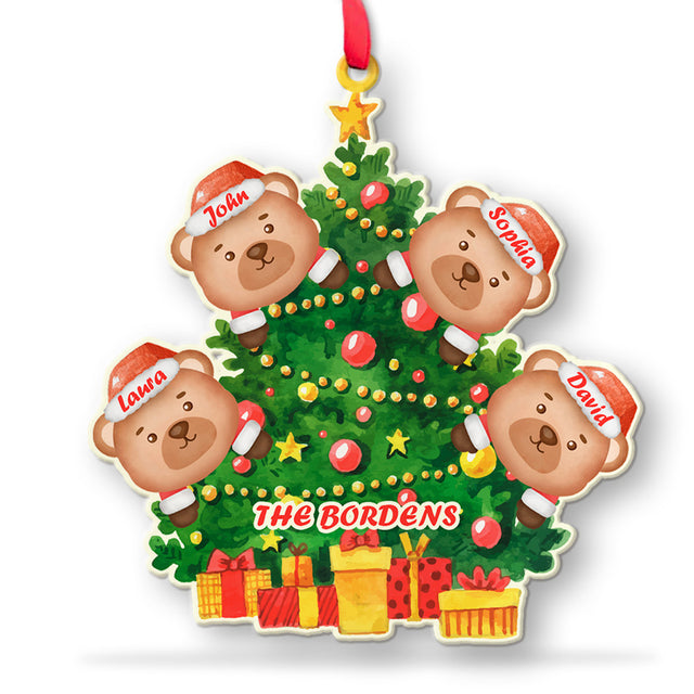Custom Family Name, Christmas Tree, Christmas Shape Ornament 2 Sides, Personalized Name And Text