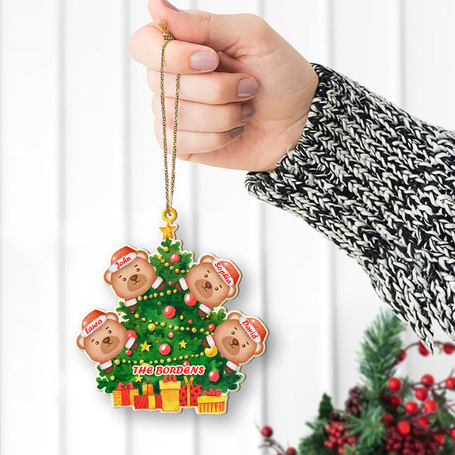 Custom Family Name, Christmas Tree, Christmas Shape Ornament 2 Sides, Personalized Name And Text