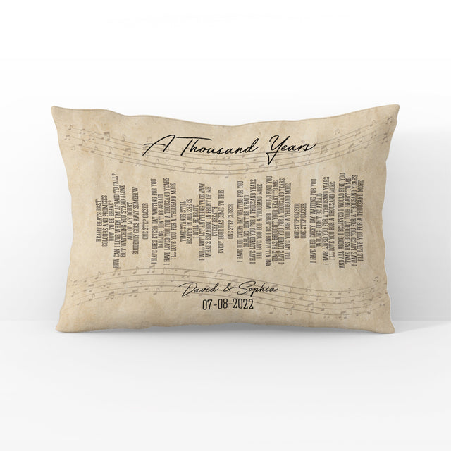 Custom Song Lyrics, Personalized Name And Date, Pillow