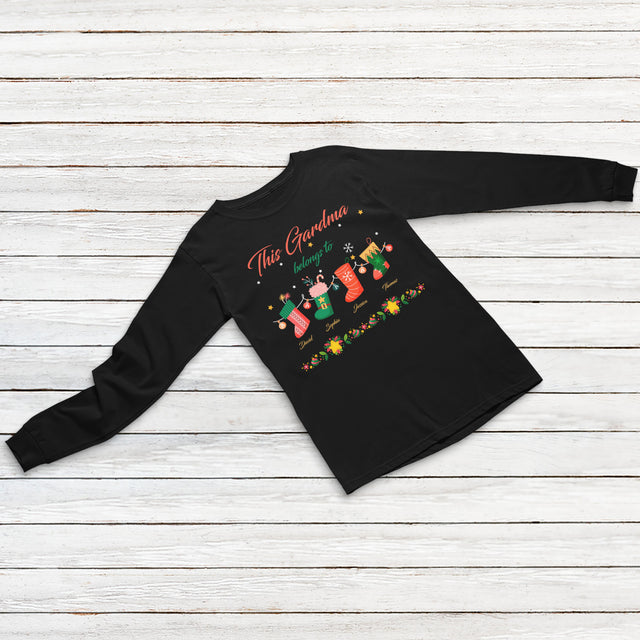 Grandma Belong Christmas Sock Customizable Shirt