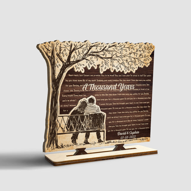 Custom Song Lyric, Name And Date, Wooden Plaque 3 Layers