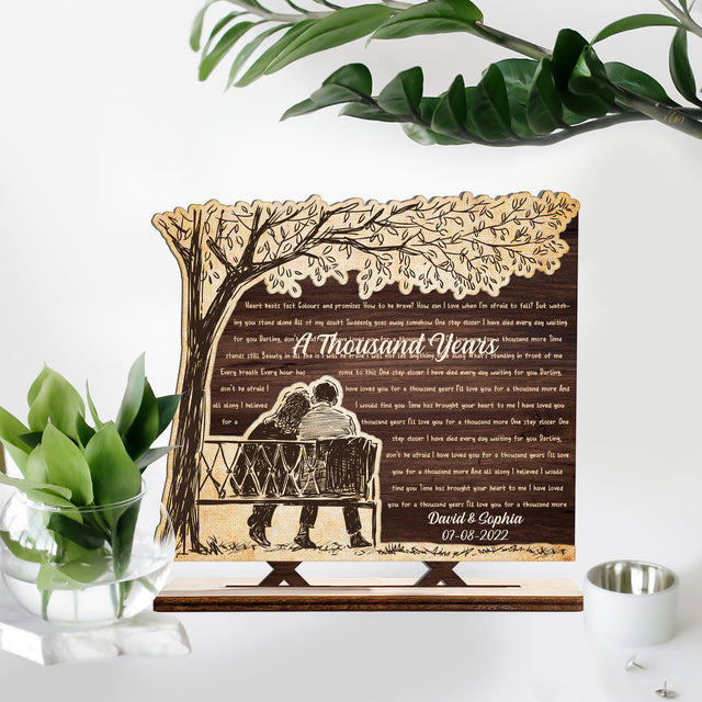 Custom Song Lyric, Name And Date, Wooden Plaque 3 Layers