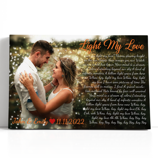 Custom Song Lyrics & Photo, Gift For Couples