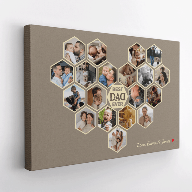 Personalized Photo & Name, Best Dad Ever Canvas