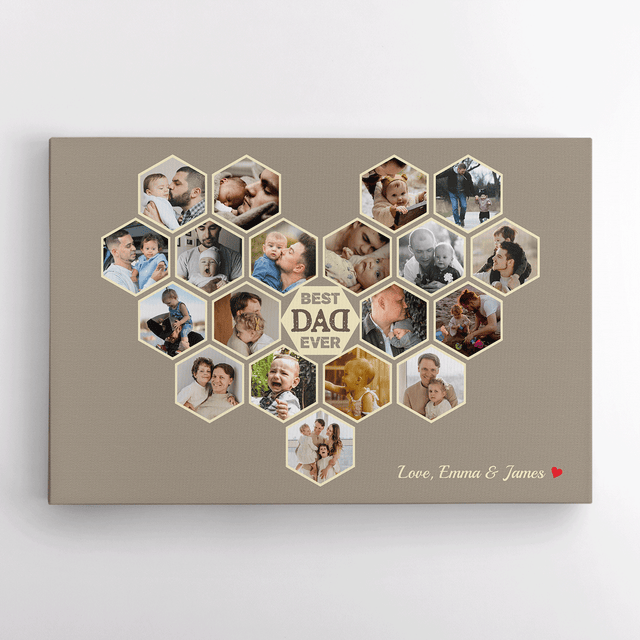 Personalized Photo & Name, Best Dad Ever Canvas