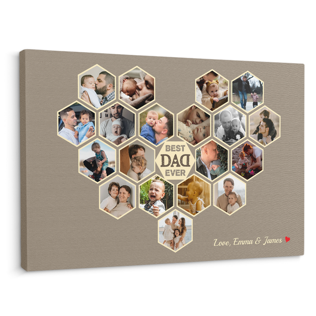 Personalized Photo & Name, Best Dad Ever Canvas
