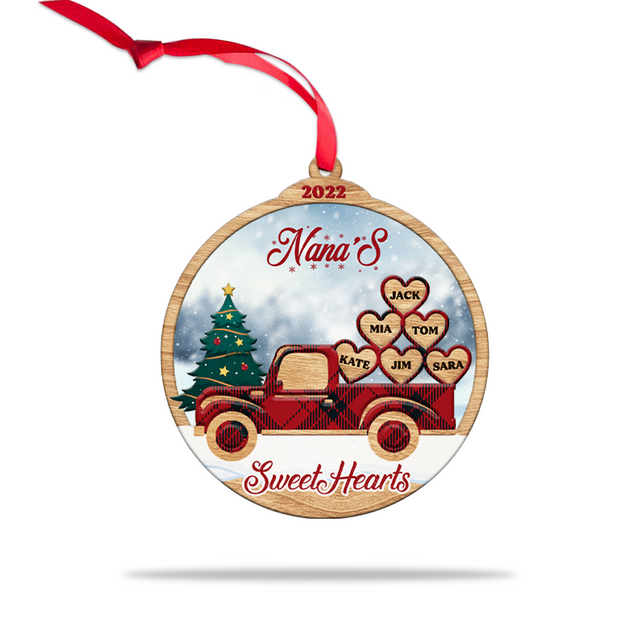 Family Name, Christmas Sweethearts Truck, Christmas Shape Ornament