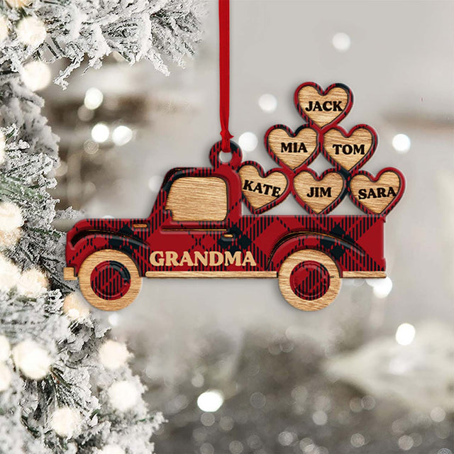 Family Name, Christmas Heart Car, Christmas Shape Ornament