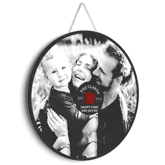 Custom Black And White Style, Round Wood Sign
