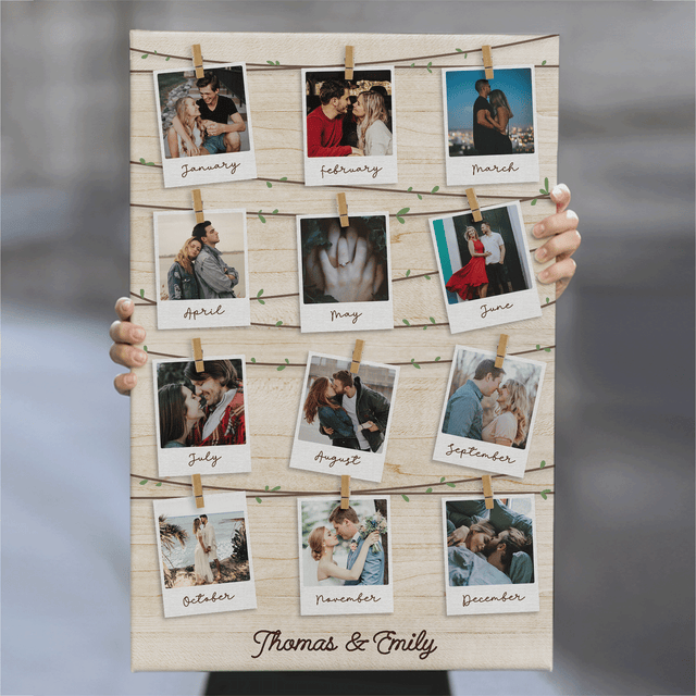 Custom Photo Message, Polaroid Collage Canvas Wall Art