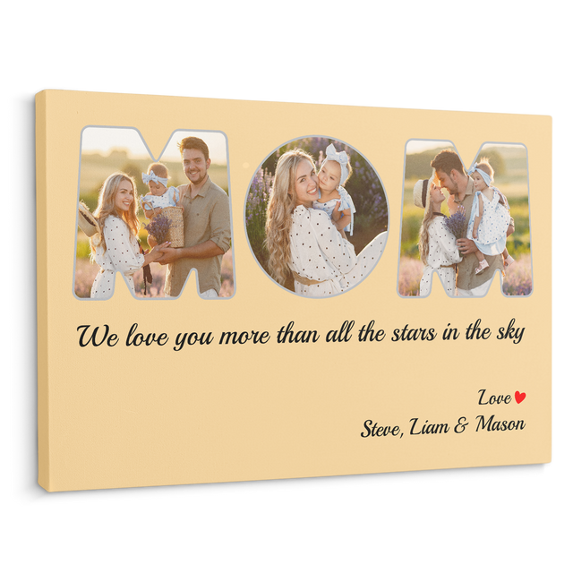 Mom Custom Photo - Customizable Maize Background Canvas