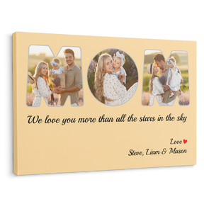 Mom Custom Photo - Customizable Maize Background Canvas
