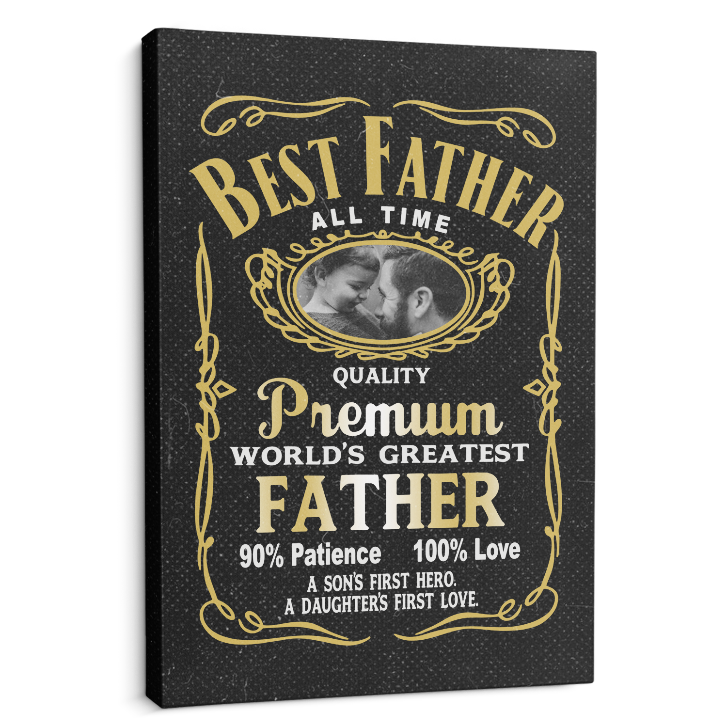 Best Father All Time, Custom Photo, Canvas Art Print