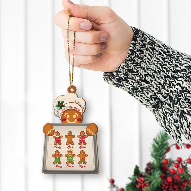 Custom Family Gingerbread Baker Ornament, Christmas Shape Ornament 2 Sides