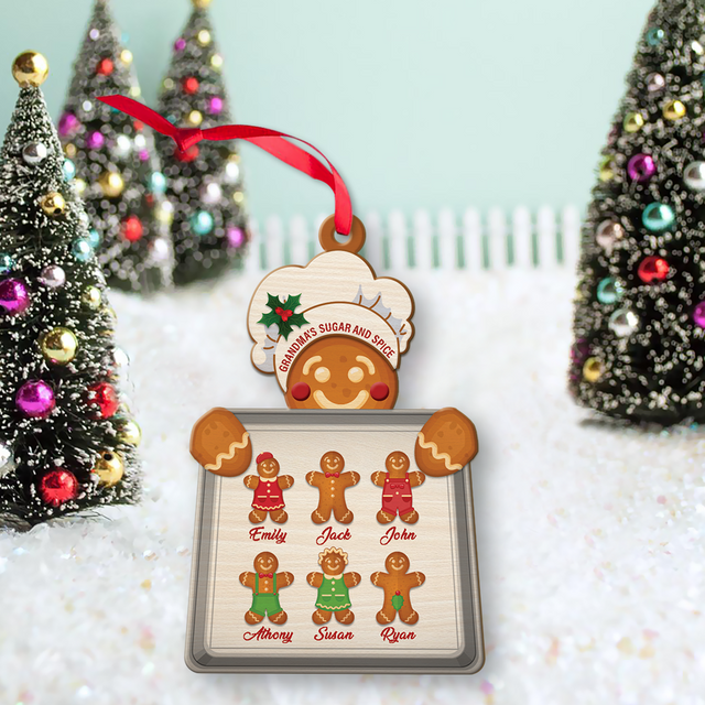 Custom Family Gingerbread Baker Ornament, Christmas Shape Ornament 2 Sides