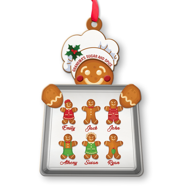 Custom Family Gingerbread Baker Ornament, Christmas Shape Ornament 2 Sides