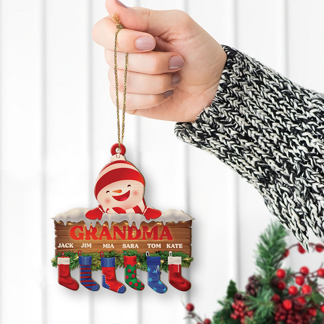 Family Name, Christmas Socks, Christmas Shape Ornament 2 Sides