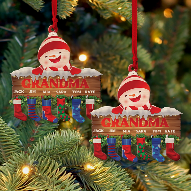 Family Name, Christmas Socks, Christmas Shape Ornament 2 Sides