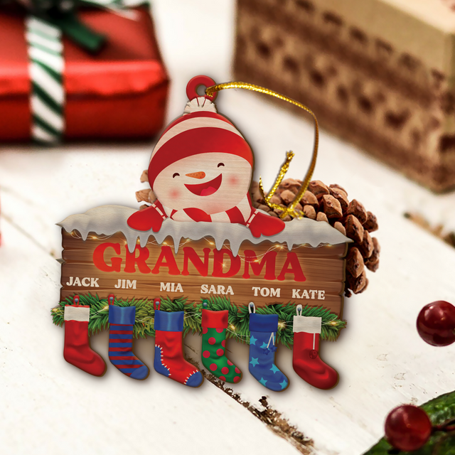 Family Name, Christmas Socks, Christmas Shape Ornament 2 Sides