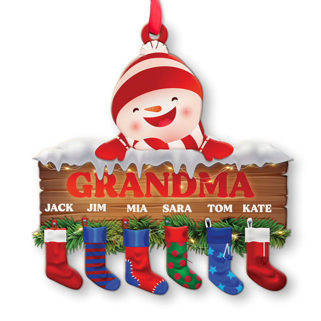 Family Name, Christmas Socks, Christmas Shape Ornament 2 Sides