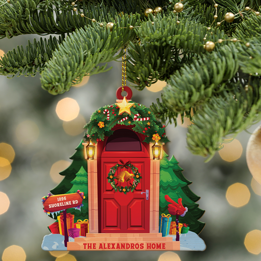 Custom Christmas Door, Christmas Shape Ornament 2 Sides