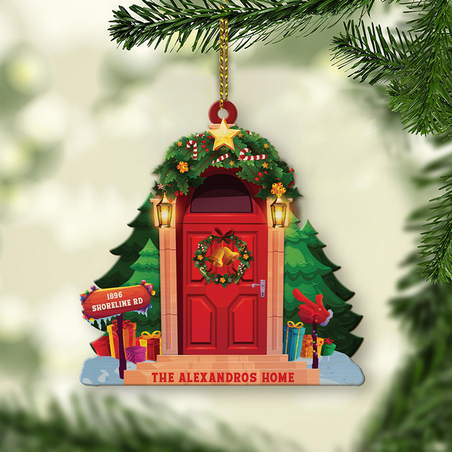 Custom Christmas Door, Christmas Shape Ornament 2 Sides