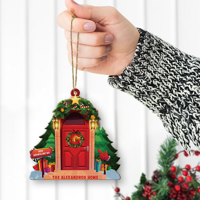 Custom Christmas Door, Christmas Shape Ornament 2 Sides