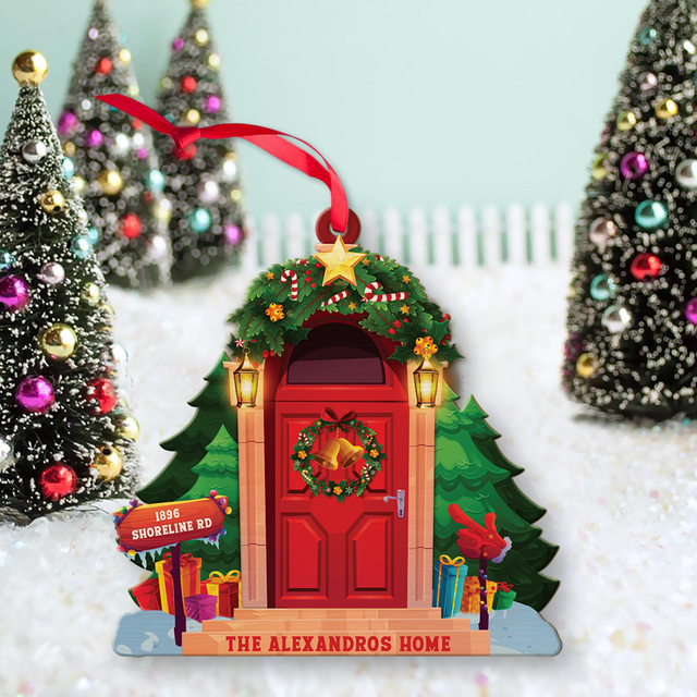 Custom Christmas Door, Christmas Shape Ornament 2 Sides