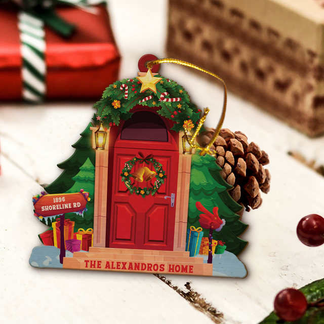 Custom Christmas Door, Christmas Shape Ornament 2 Sides