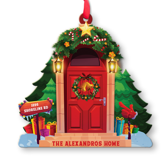 Custom Christmas Door, Christmas Shape Ornament 2 Sides