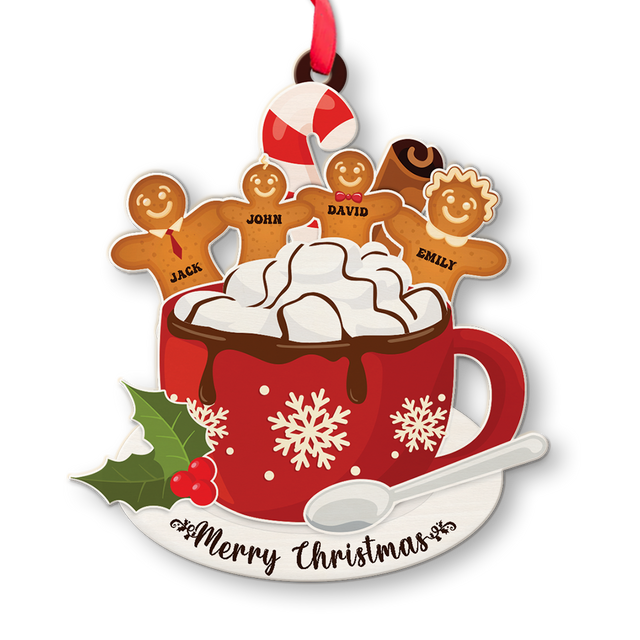 Family Name, Christmas Cup, Christmas Shape Ornament 2 Sides