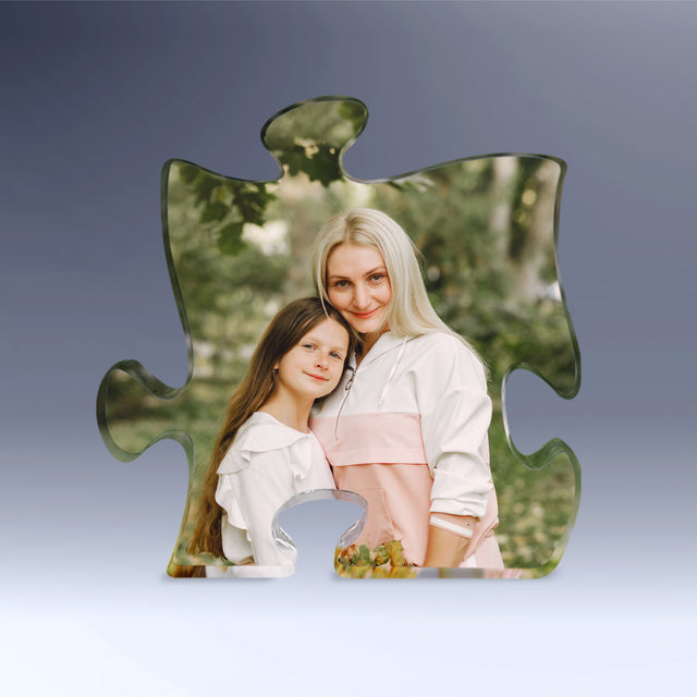 Custom Mother Daughter Puzzle Plaque, One Photo Uploaded