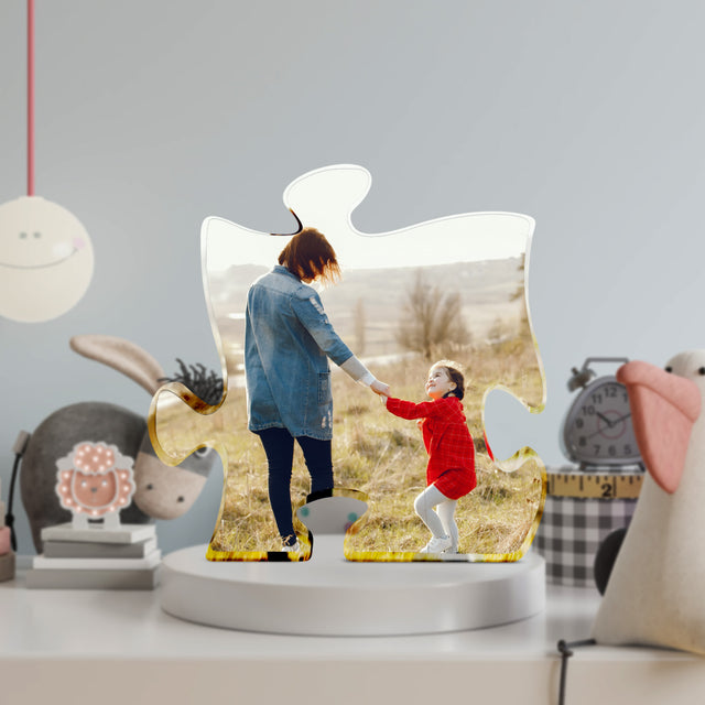 Custom Mother Daughter Puzzle Plaque, One Photo Uploaded