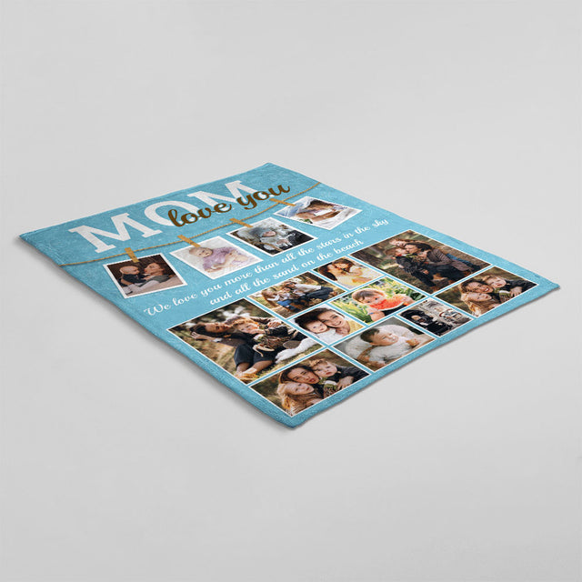 Mom Custom Upload Photo, 14 Pictures Blanket