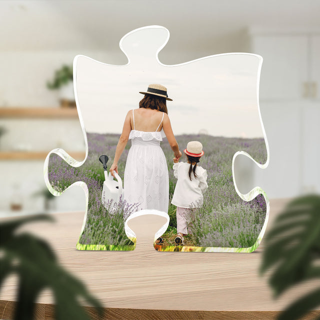 Custom Mother Daughter Puzzle Plaque, One Photo Uploaded