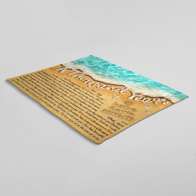 Custom Song Lyrics in The Sand Ocean, Custom Name and Date Blanket
