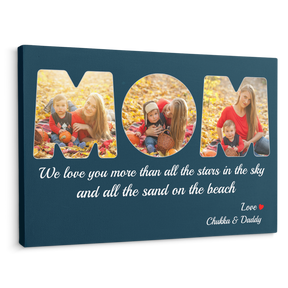 Mom Custom Photo - Customizable Blue Whale Background Canvas