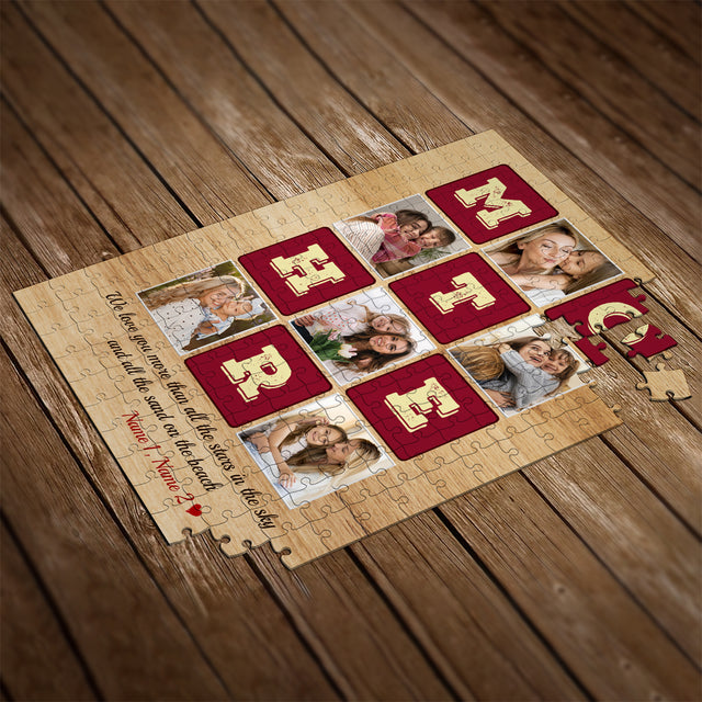 Mother, Custom Photo Collage, Personalized Name Jigsaw Puzzles