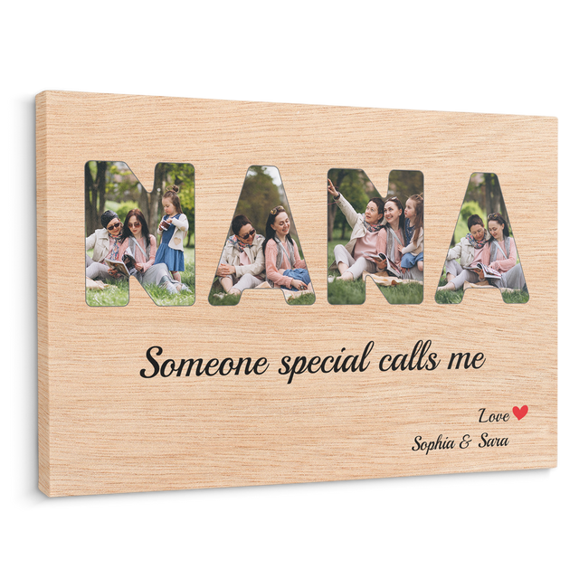 NANA Custom Photo - Customizable Light Wood Background Canvas