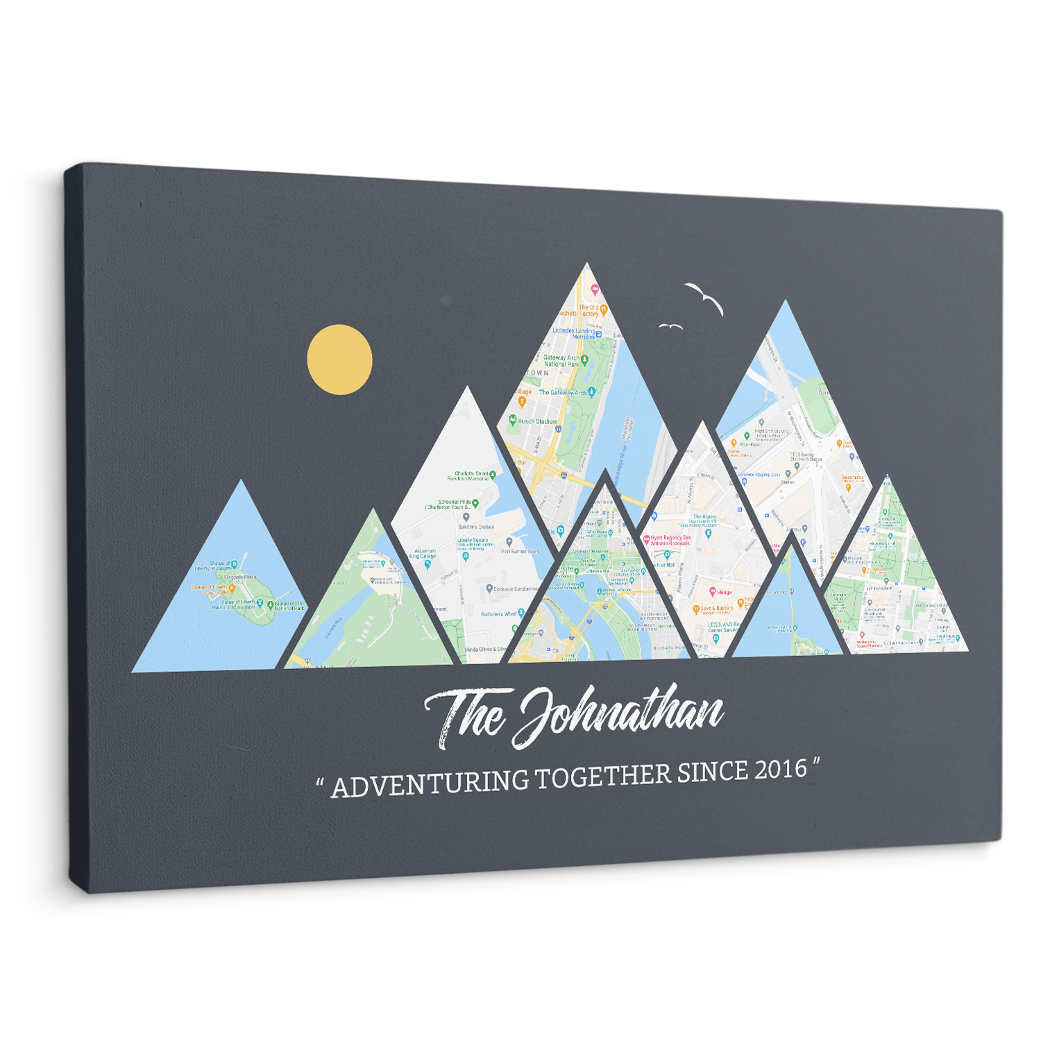 Customizable Travel Memories, Custom Map Prints, Adventure Map, Canvas Wall Art