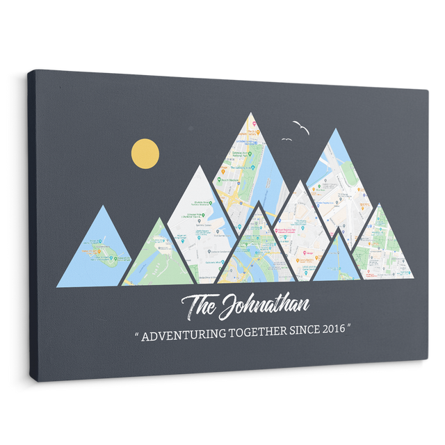 Customizable Travel Memories, Custom Map Prints, Adventure Map, Canvas Wall Art