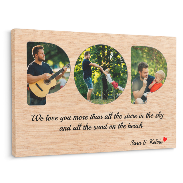 Pop Custom Photo - Customizable Light Wood Background Canvas