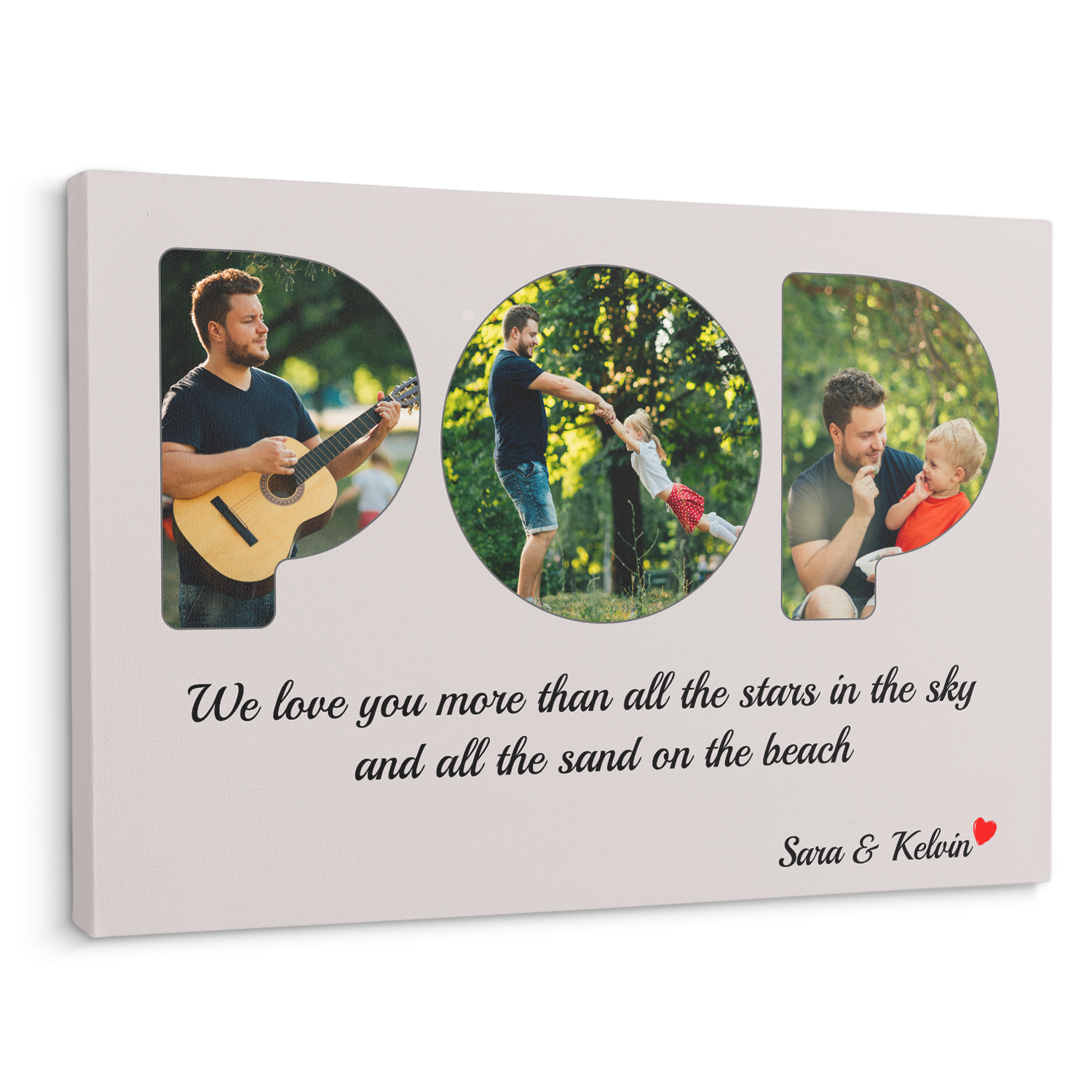 Pop Custom Photo - Customizable Light Grey Background Canvas