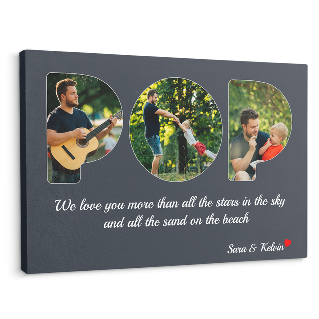 Pop Custom Photo - Customizable Navy Vintage Background Canvas