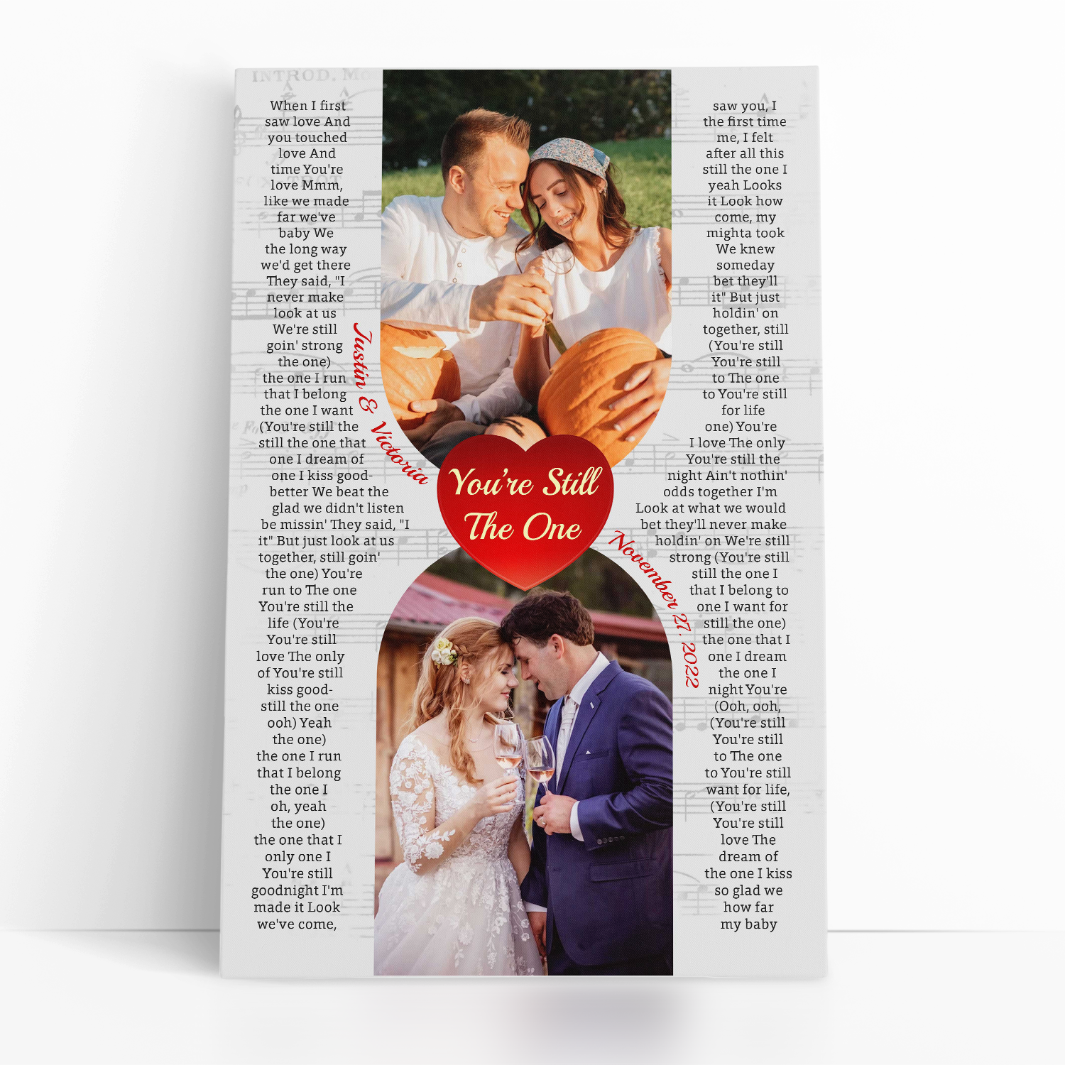 Custom Song Lyrics & Photo, Canvas Prints