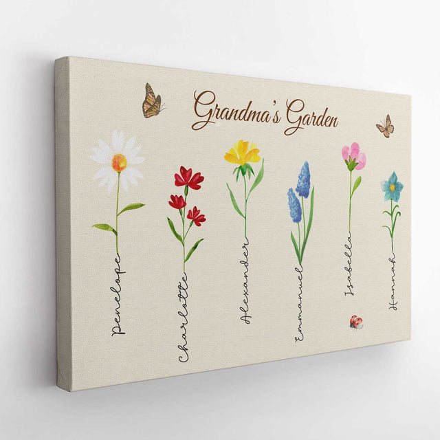 Grandma’s Garden Custom Kids Name Canvas Prints