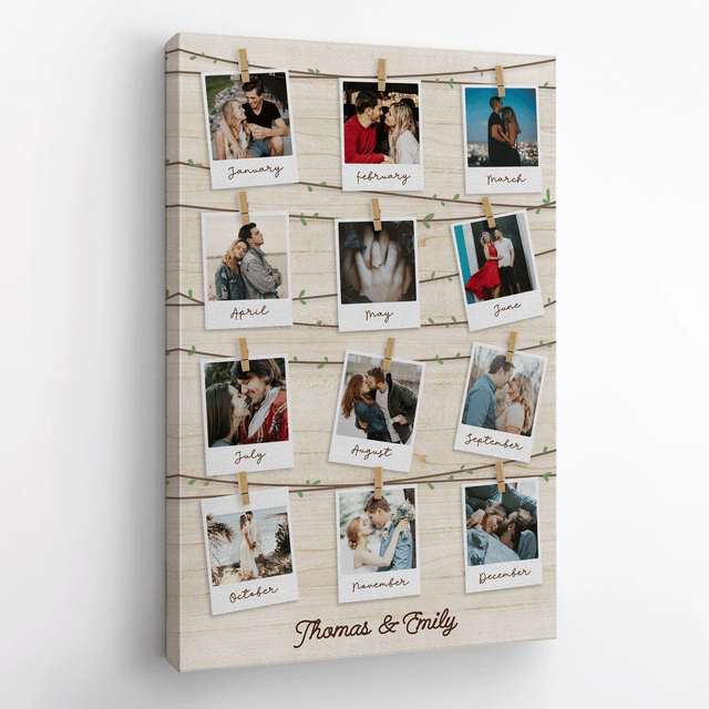 Custom Photo Message, Polaroid Collage Canvas Wall Art