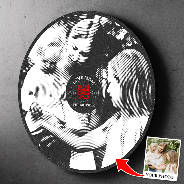 Custom Black And White Style, Round Wood Sign