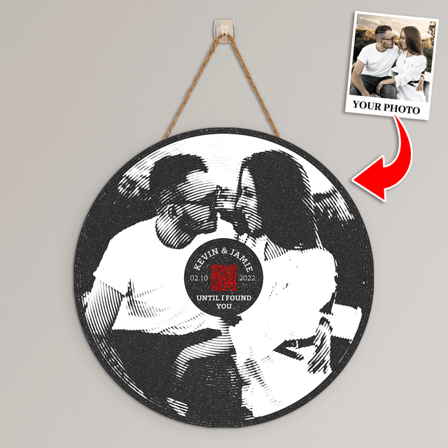 Custom Black And White Style, Round Wood Sign